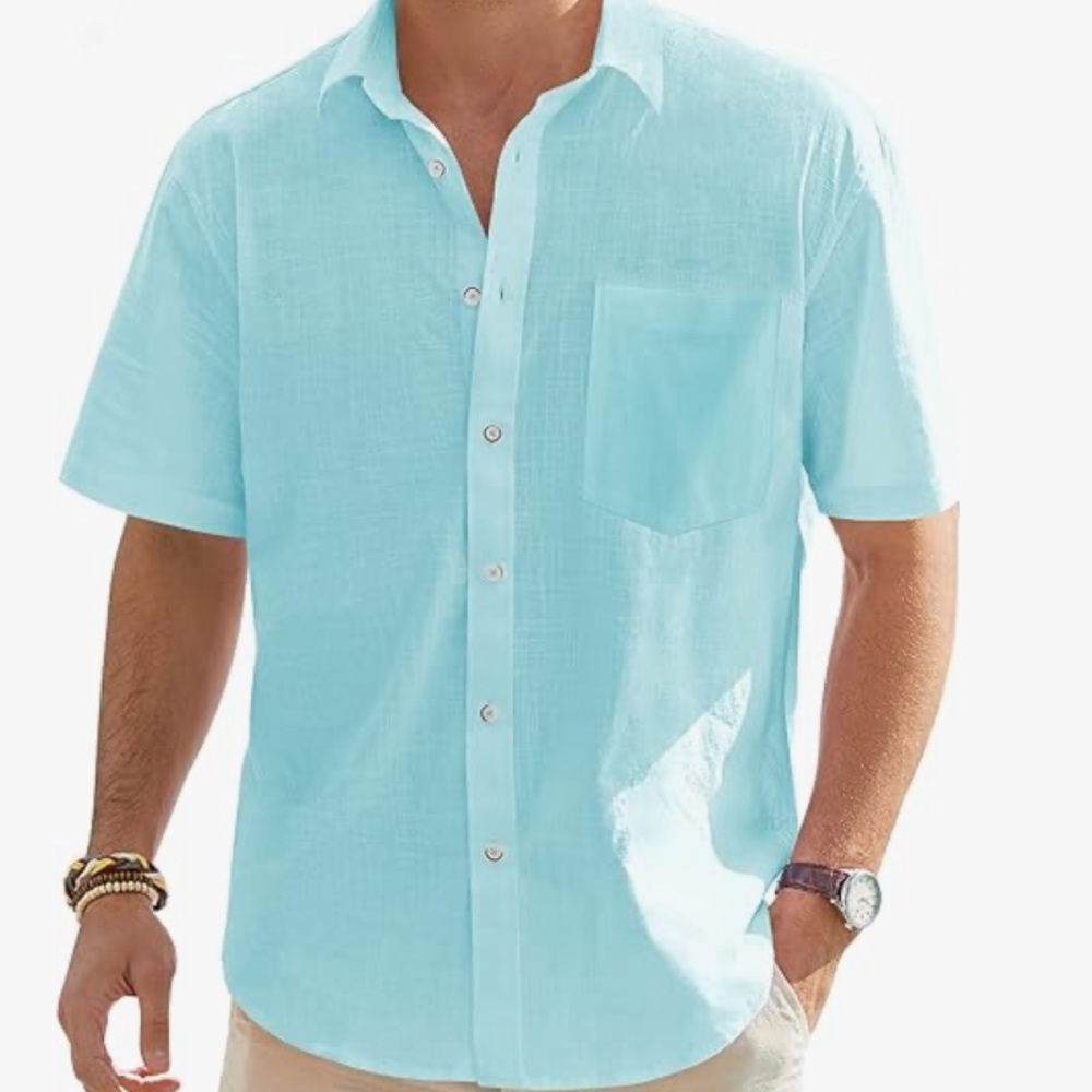 NWT J. VER Men's 3XL Cotton Linen Short Sleeve Shirts